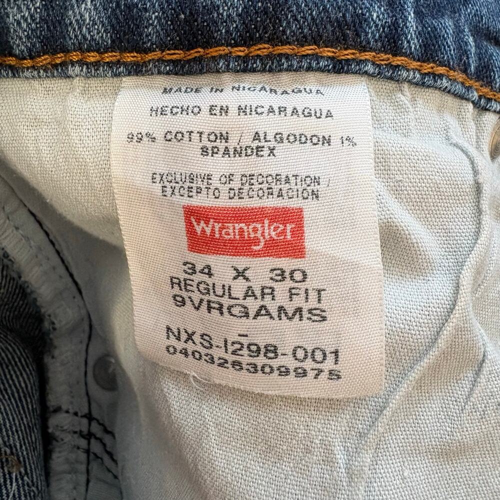 Wrangler Authentic Jeans Mens 34x30 Hemmed to 25 Inseam Medium Wash Blue Denim - Picture 5 of 7